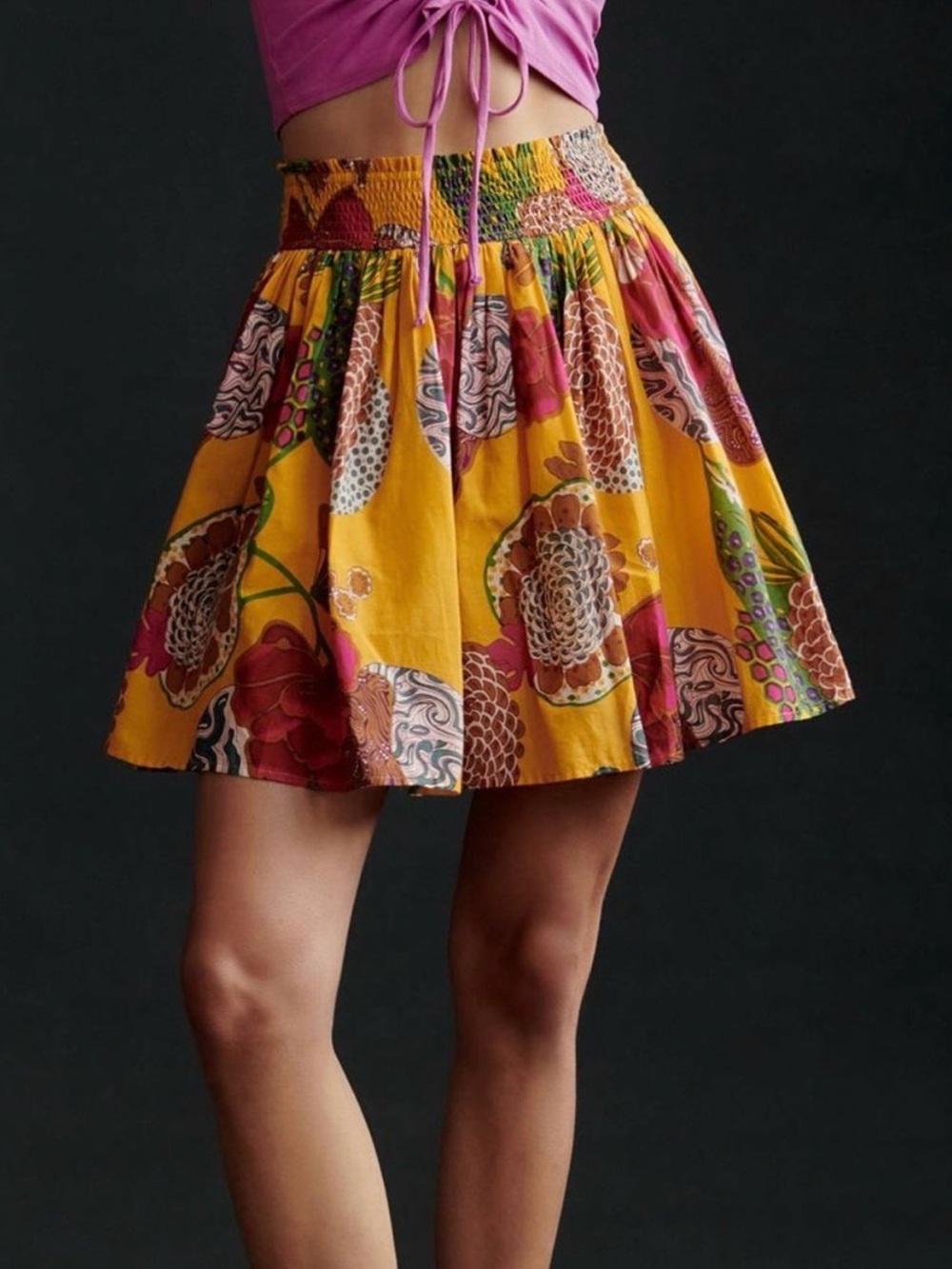 Anthropologie Let Me Be Mixed Print Mini Skirt XL Boho Floral